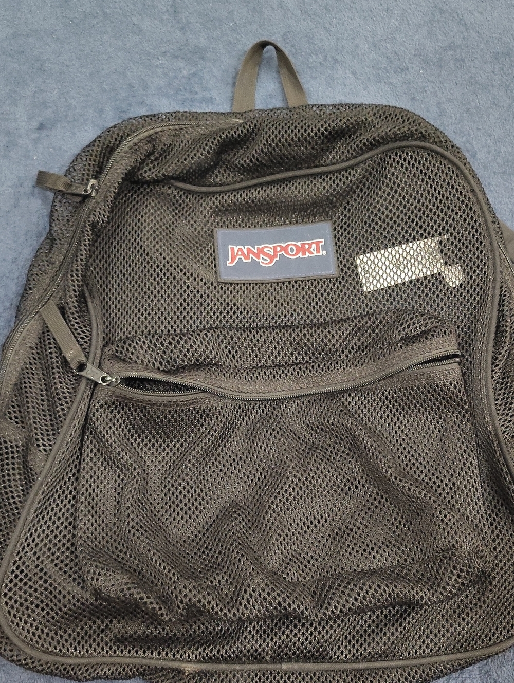 Jansport Black Mesh Kids Backpack with Front Pocket